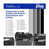 Brother Genuine TN830XL 2PK Black High Yield Printer Toner Cartridge (2-Pack)