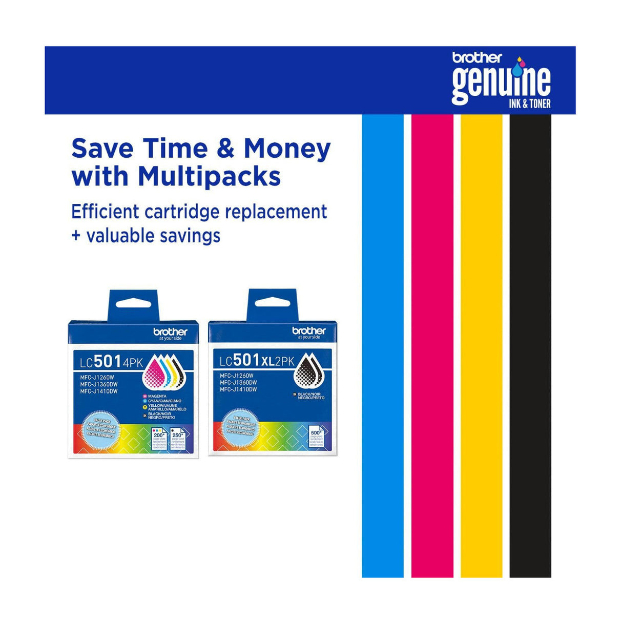 Brother Genuine (4-Pack) Standard Yield Ink Cartridges