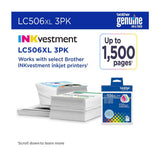 Brother Genuine 3-Pack High Yield Color Ink Cartridges (Cyan/Magenta/Yellow)
