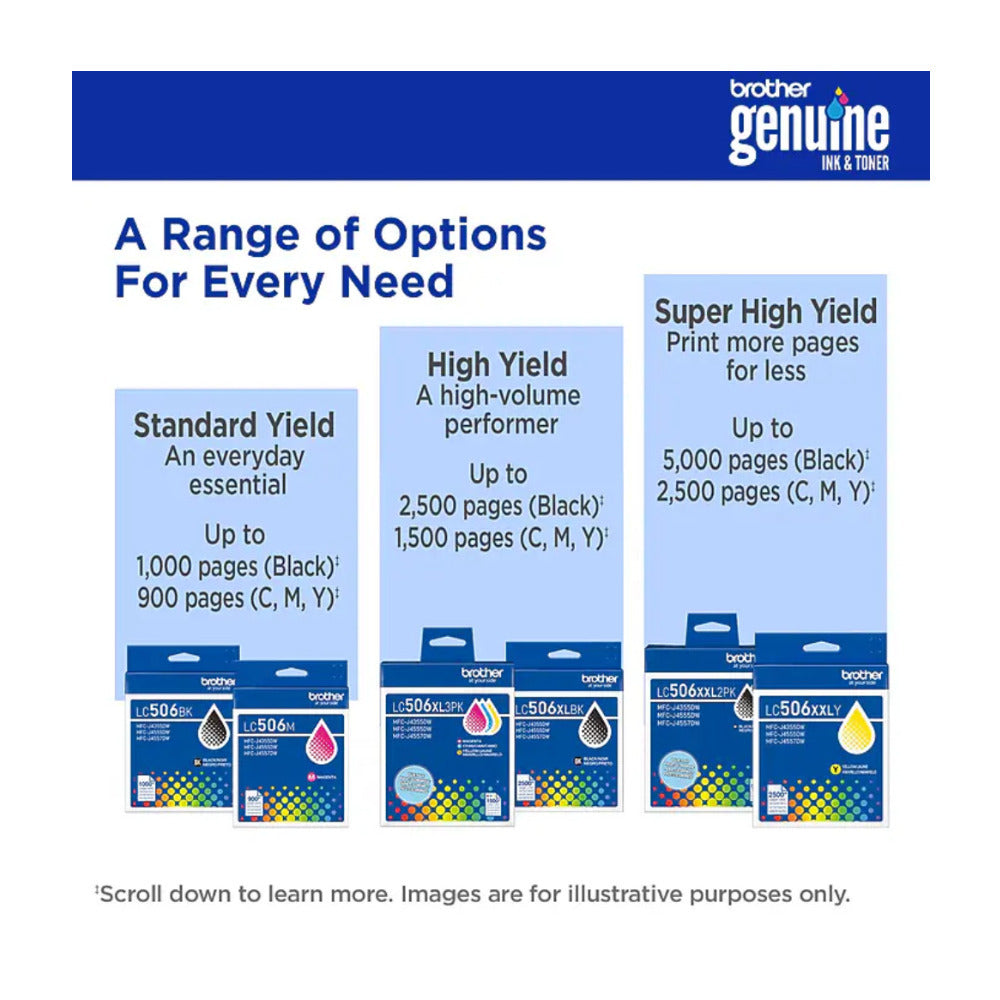Brother Genuine 3-Pack High Yield Color Ink Cartridges (Cyan/Magenta/Yellow)