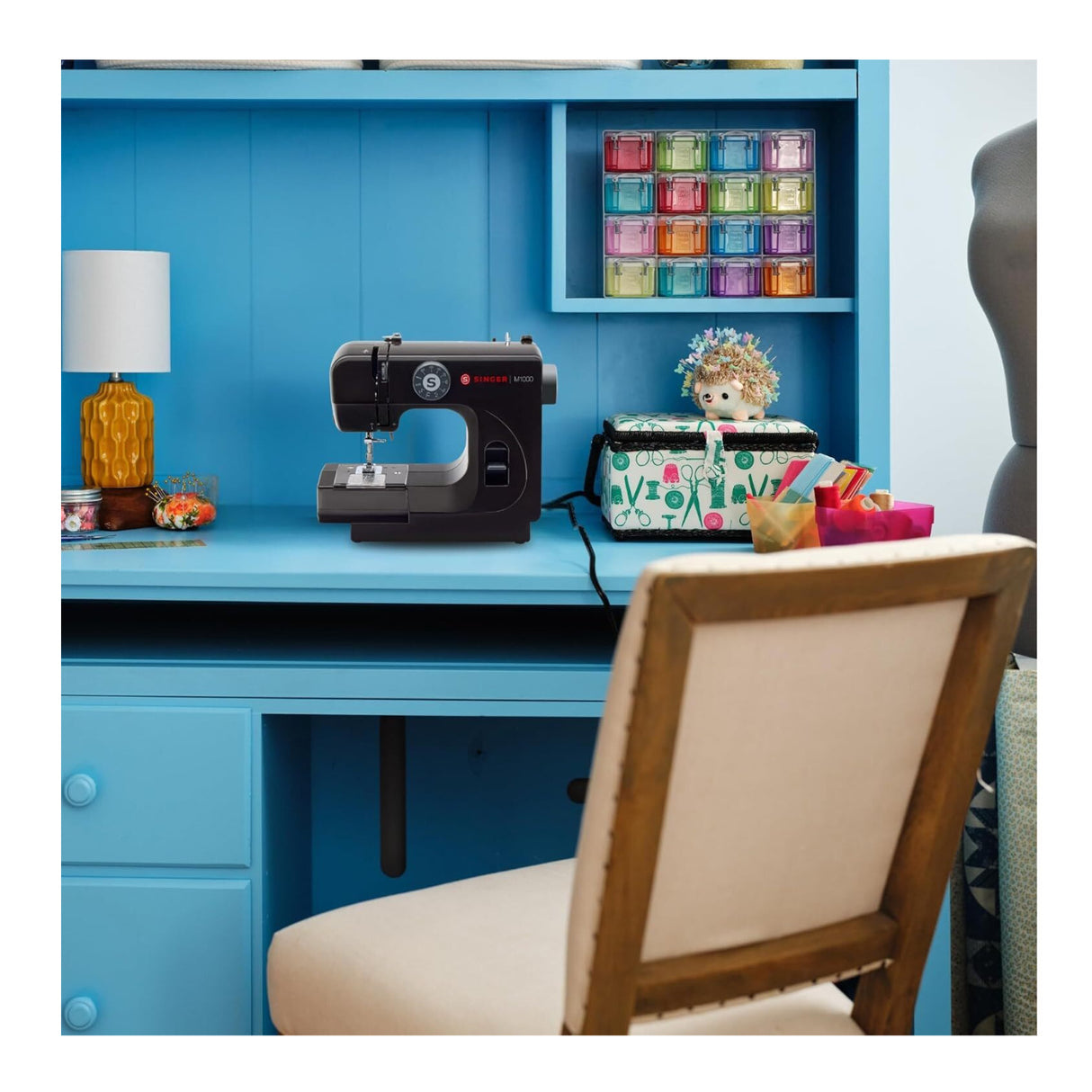 SINGER M1000 Mending Machine with 32 Stitch Applications and LED Light (Black)