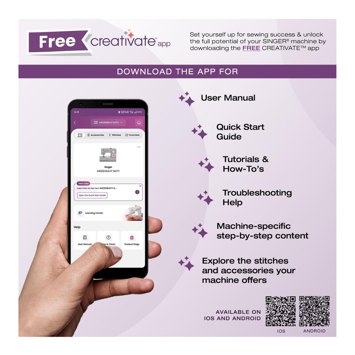 SINGER M1000 Mending Machine with 32 Stitch Applications and LED Light (Black)