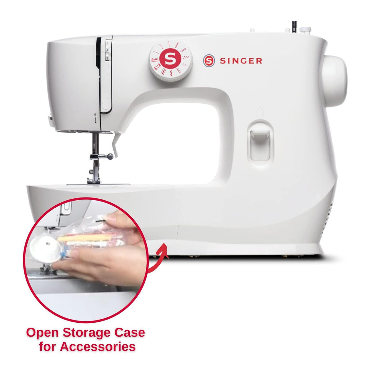 SINGER MX60 Sewing Machine - 57 Stitch Applications with Accessory Kit (White)