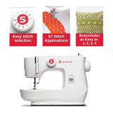 SINGER MX60 Sewing Machine - 57 Stitch Applications with Accessory Kit (White)