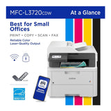 Brother MFC-L3720CDW Color All-in-One Laser Printer, Network Ready (White)