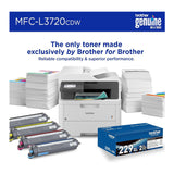 Brother MFC-L3720CDW Color All-in-One Laser Printer, Network Ready (White)