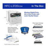 Brother MFC-L3720CDW Color All-in-One Laser Printer, Network Ready (White)