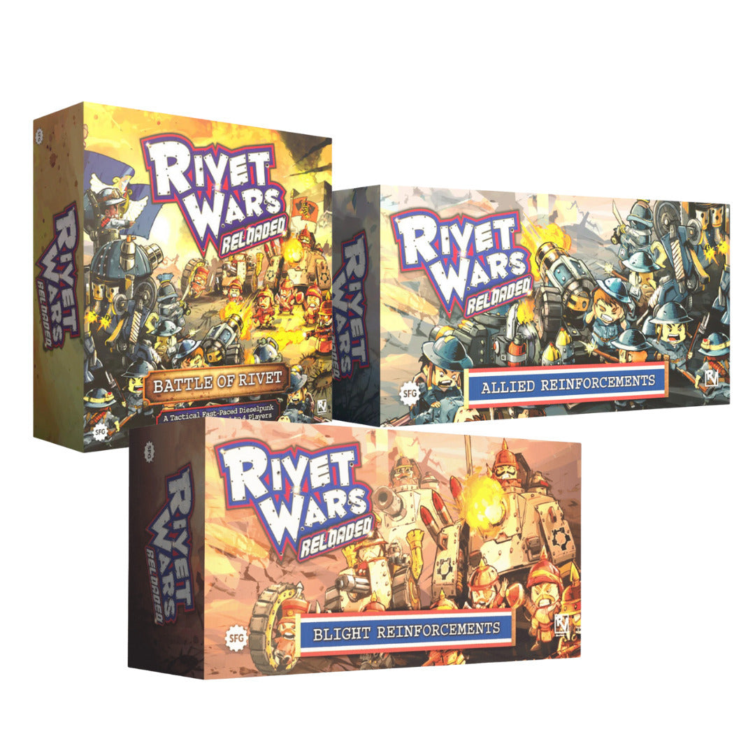 Streamforged Rivet Wars Core Game with Allied & Blight Expansions Bundle