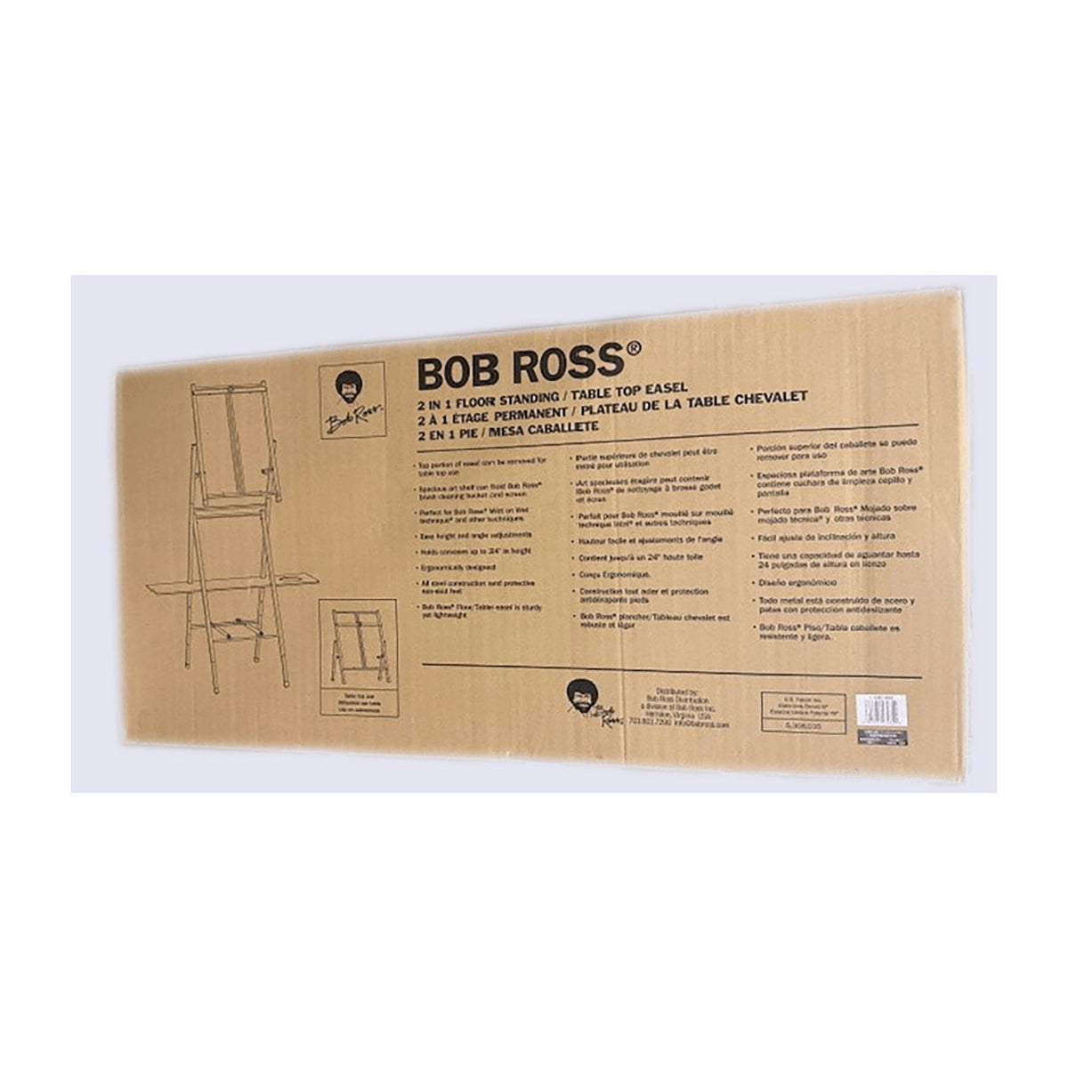 Bob Ross 2-in-1 Floor Standing Tabletop Studio Easel Bundle with Paint Set