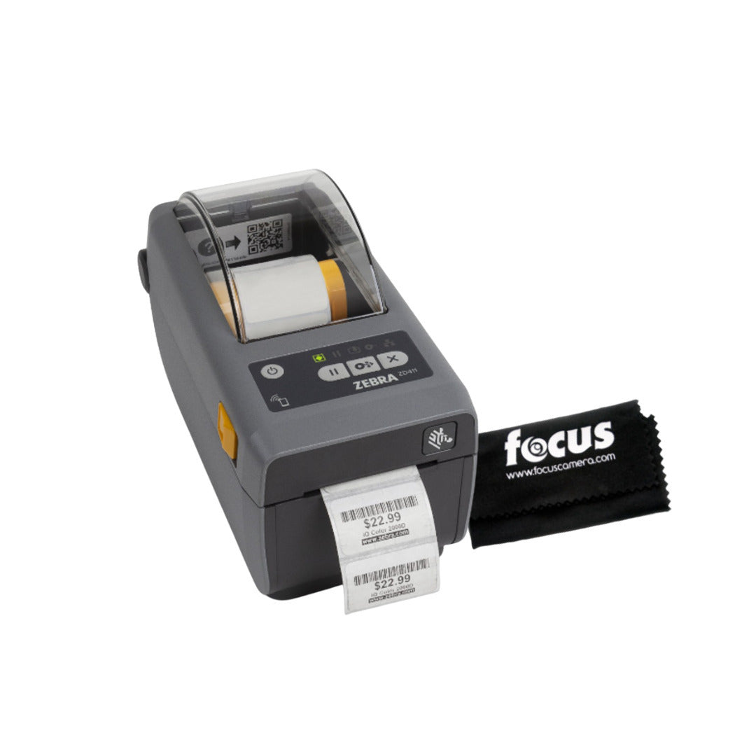 Zebra ZD411 Direct Thermal Barcode Label Printer with Microfiber Cleaning Cloth