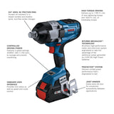 BOSCH GDS18V-1180CB28 PROFACTOR 18V Connected-Ready 3/4-Inch Wrench Kit