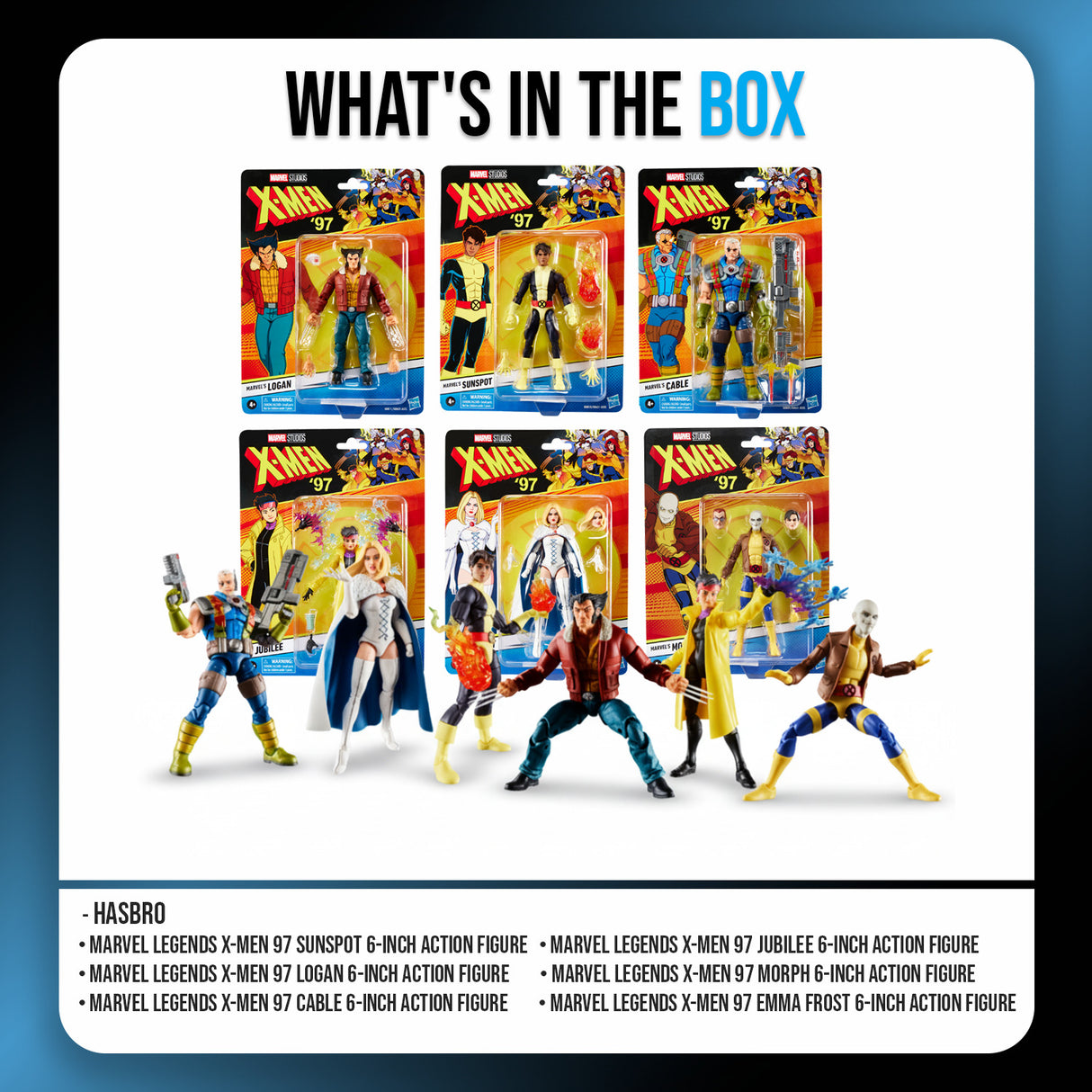 Hasbro Marvel Legends X-Men 97 6-Inches Action Figures Bundle (6 items)
