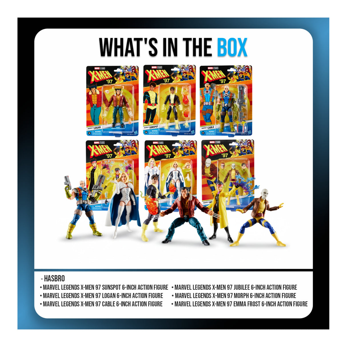 Hasbro Marvel Legends X-Men 97 6-Inches Action Figures Bundle (6 items)