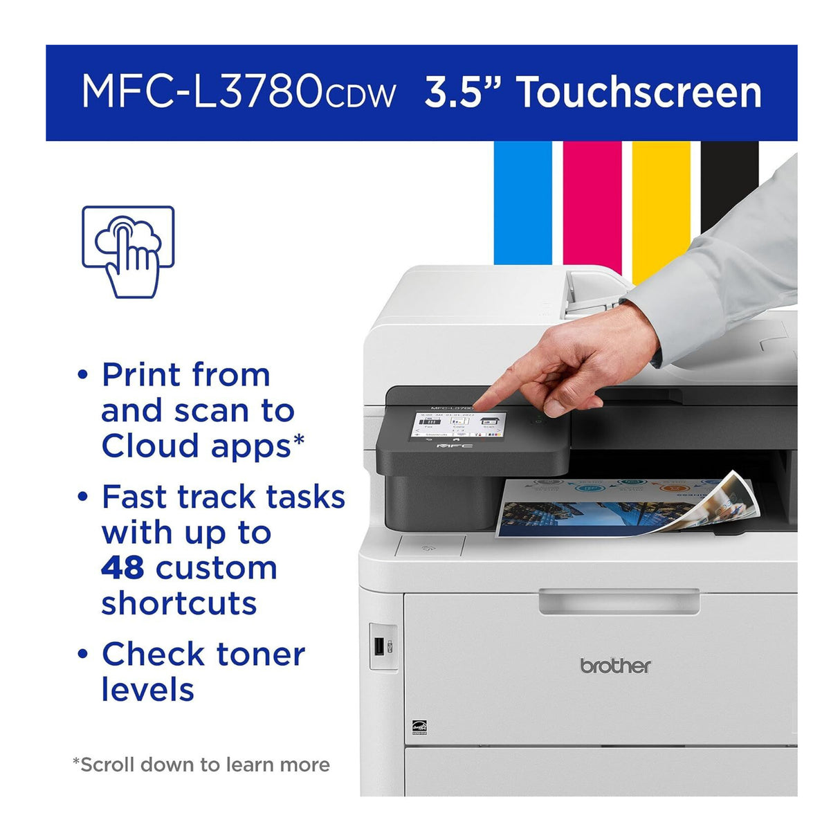 Brother MFC-L3780CDW Wireless Digital Color All-in-One Printer with Accesories