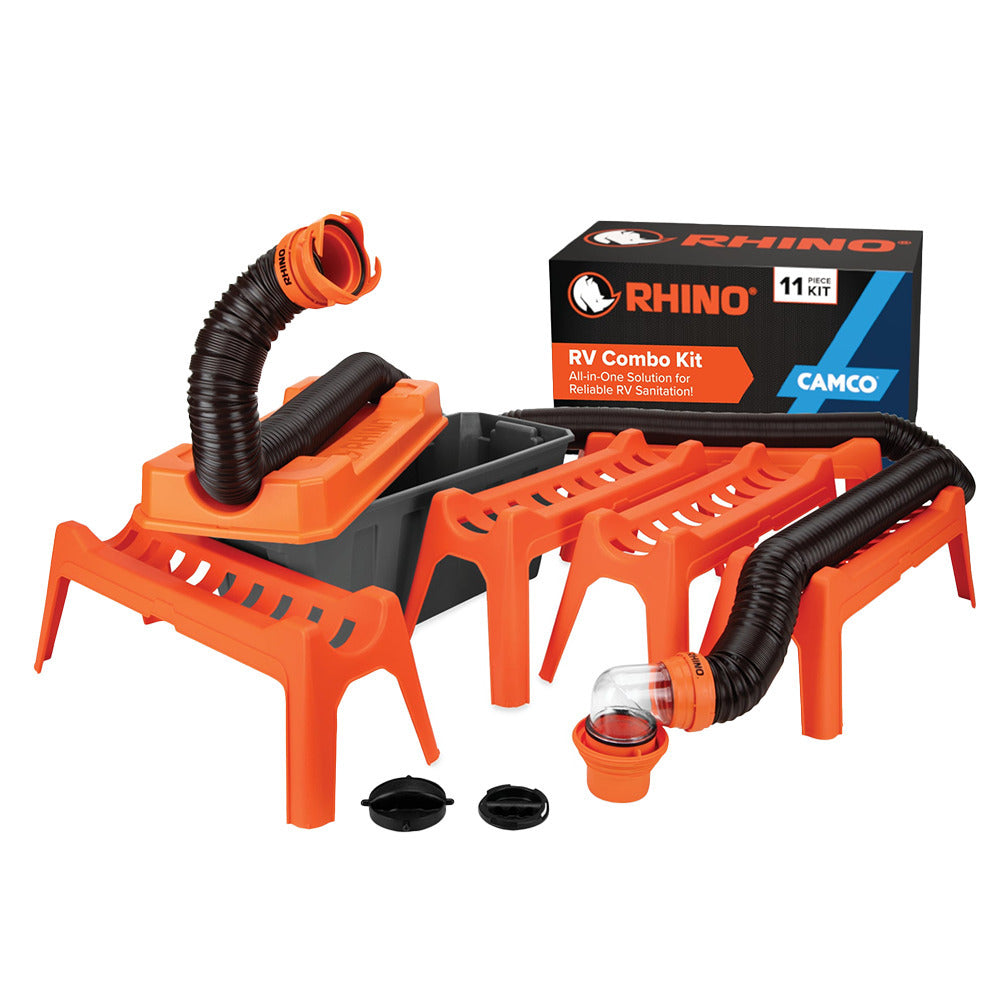Camco Rhino RV 11-Piece Combo Kit with 20-Feet RhinoFLEX Hose and Storage Box