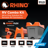 Camco Rhino RV 11-Piece Combo Kit with 20-Feet RhinoFLEX Hose and Storage Box