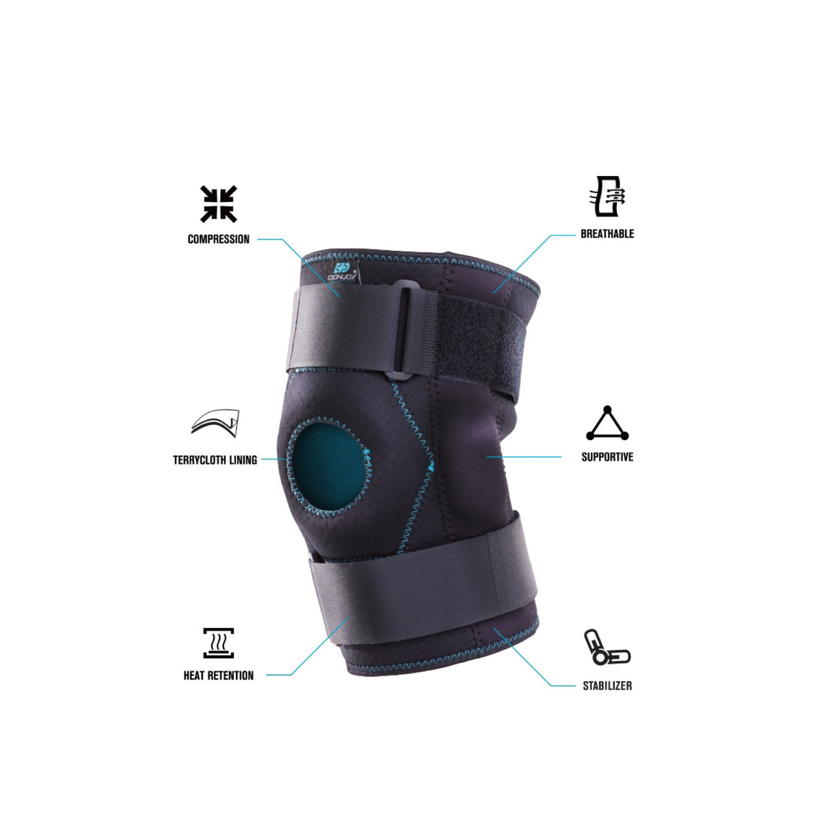 DonJoy Advantage Stabilizing Hinged Knee Wrap Large/Extra Large (Black)