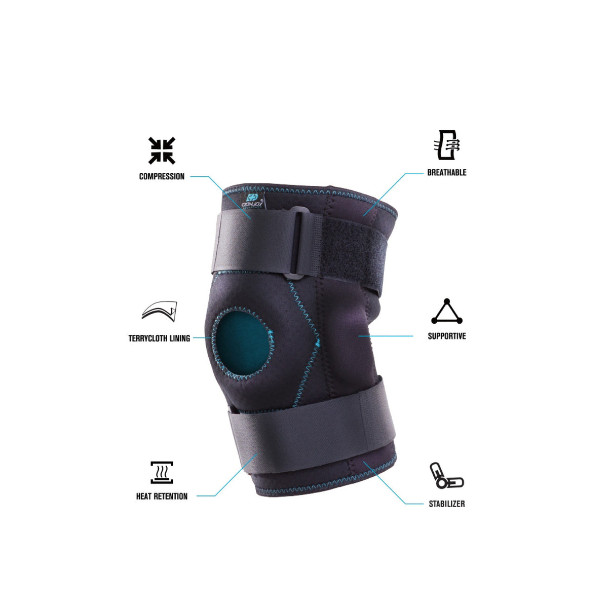 DonJoy Advantage Stabilizing Hinged Knee Wrap Small/Medium (Black)