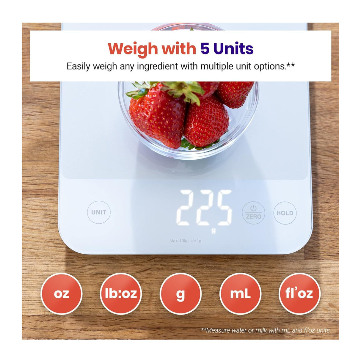 Etekcity 22lb Digital Rechargeable Food Kitchen Scale