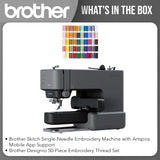 Brother Skitch Single-Needle Machine and Designio 50-Piece Thread Set Bundle