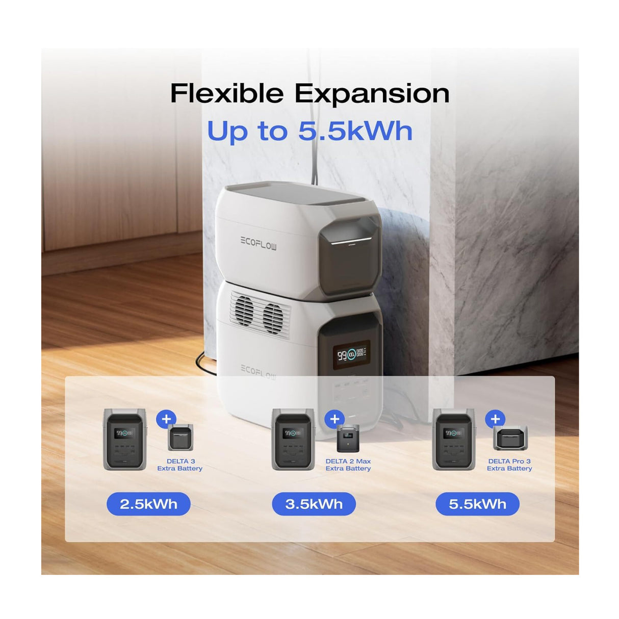 Ecoflow Delta 3 1500 Portable Power Station (1536Wh Capacity) for Home Backup