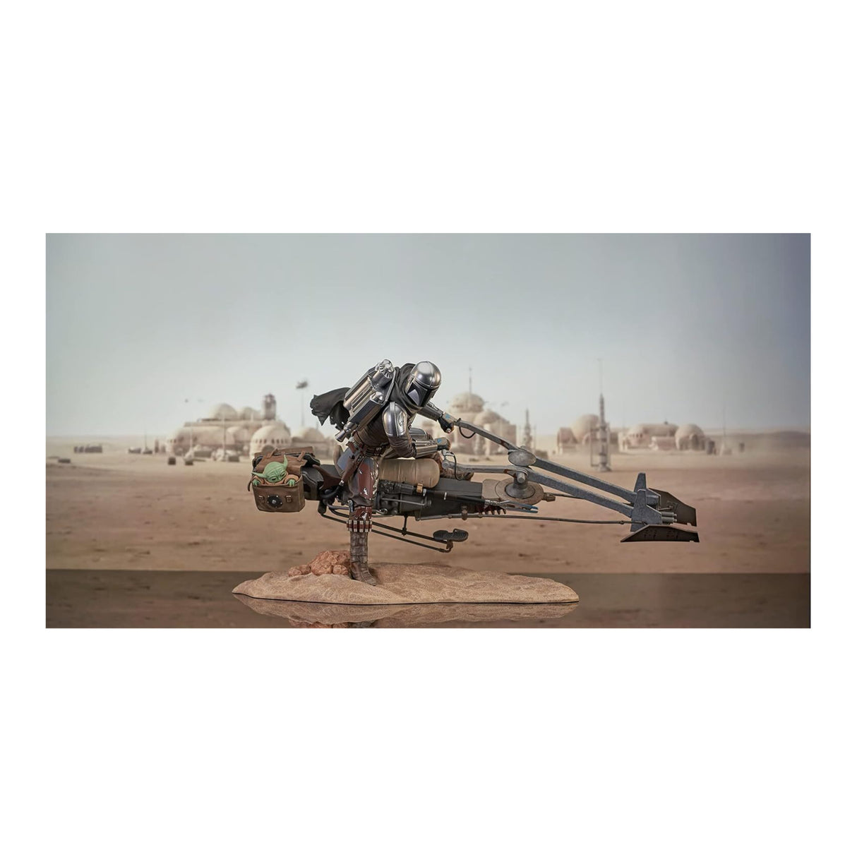 Star Wars Premier Collection The Mandalorian Din Djarin with Speeder Bike Statue