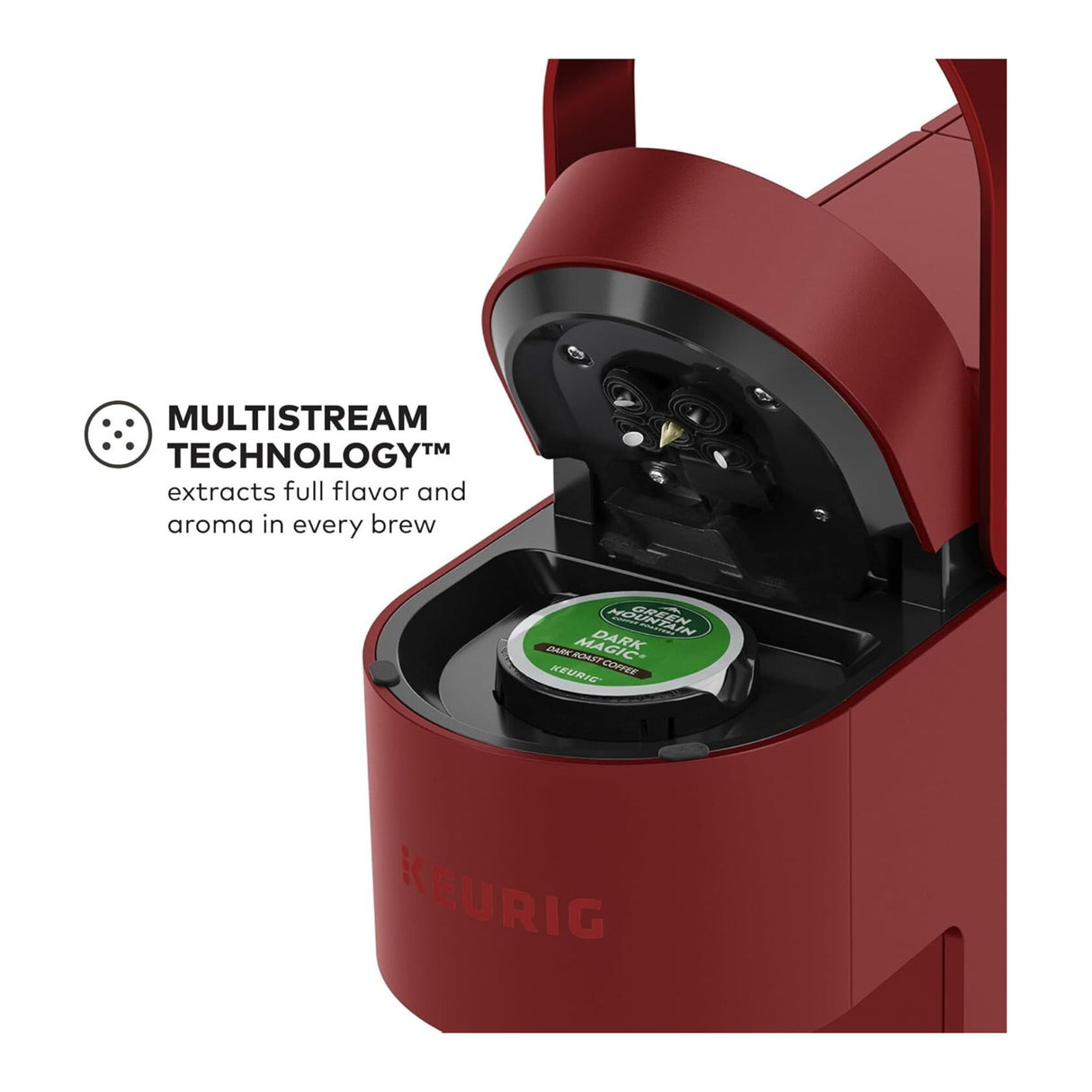 Keurig K-Slim Single Serve K-Cup Pod Coffee Maker 3 Brew Sizes 46oz (Red)