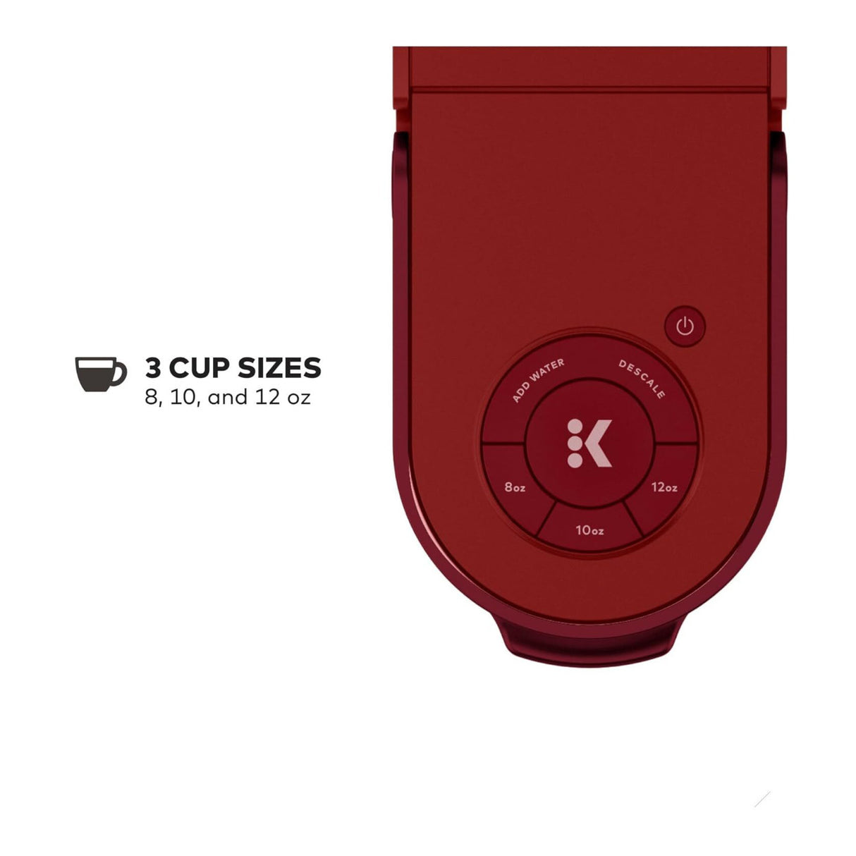 Keurig K-Slim Single Serve K-Cup Pod Coffee Maker 3 Brew Sizes 46oz (Red)