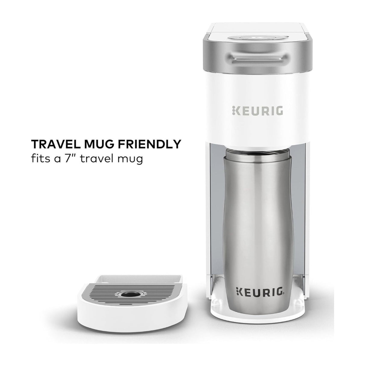 Keurig K-Slim Single Serve K-Cup Pod Coffee Maker 3 Brew Sizes (White)