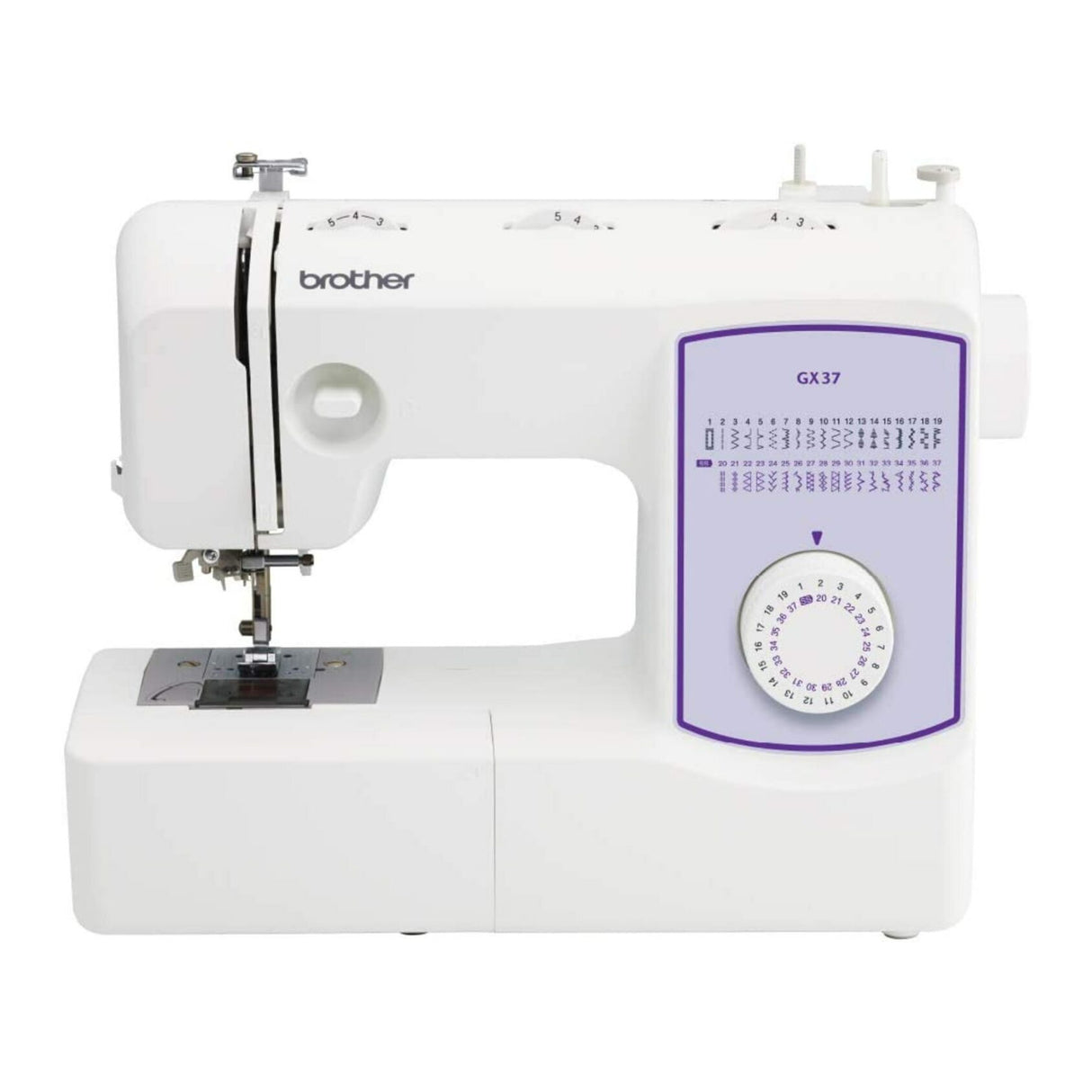 Brother GX-37 Sewing Machine with 6-Piece Double Snap Spools & Stabilizer Bundle