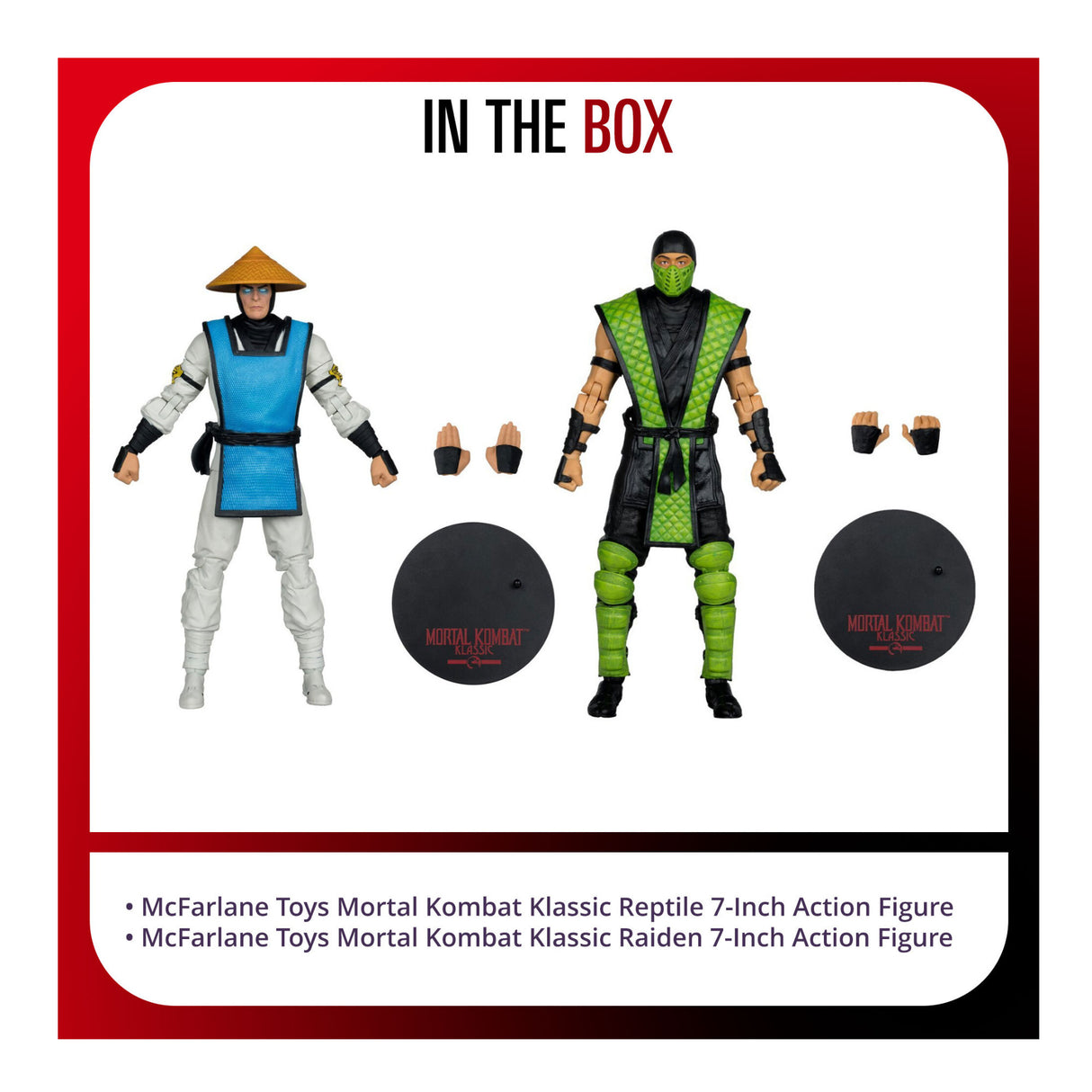 McFarlane Toys Mortal Kombat Klassic Reptile & Raiden 7-In Action Figures Bundle