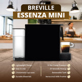 Breville Essenza Mini Nespresso Coffe Machine for Espresso and Lungo (Black)