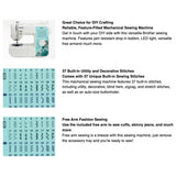 Brother SM3701 Sewing Machine, 37 Built-In Stitches with 6-Pack Thread