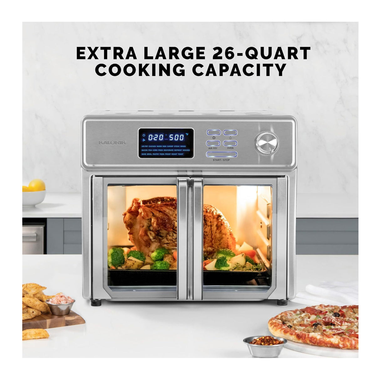 Kalorik MAXX 26 Quart Air Fryer Oven 10-in-1 Countertop Toaster Oven Combo