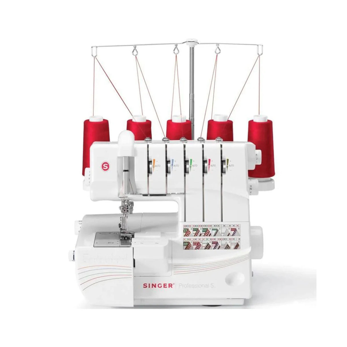 Singer Professional 5 14T968DC Heavy-Duty Metal Frame Serger Overlock (White)