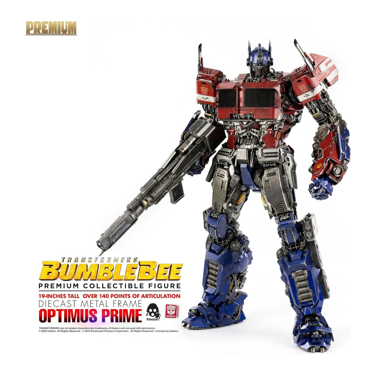 ThreeZero Transformers Bumblebee Movie Premium Optimus Prime Action Figure