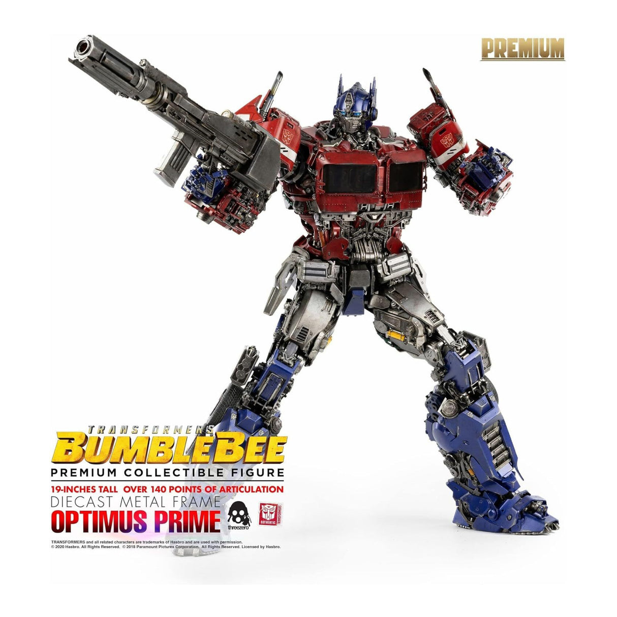 ThreeZero Transformers Bumblebee Movie Premium Optimus Prime Action Figure