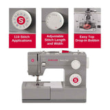 Singer Heavy Duty 6380 Sewing Machine with Extension Table (Gray)
