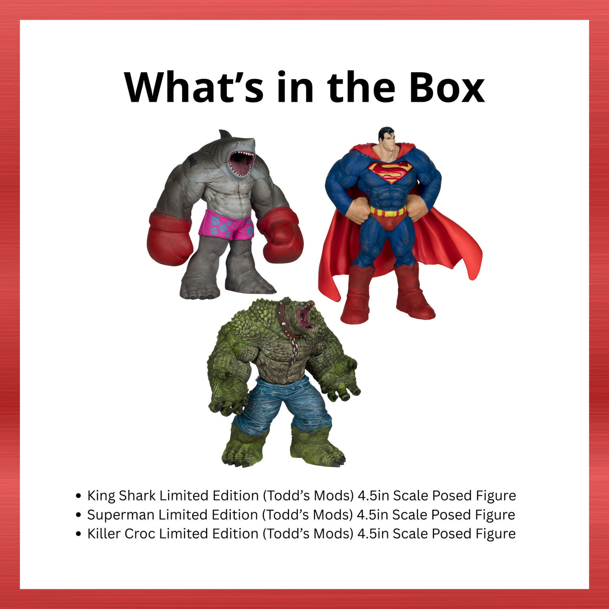 McFarlane Toys Todds Mods 4.5-inch Figures: Superman, Killer Croc & King Shark