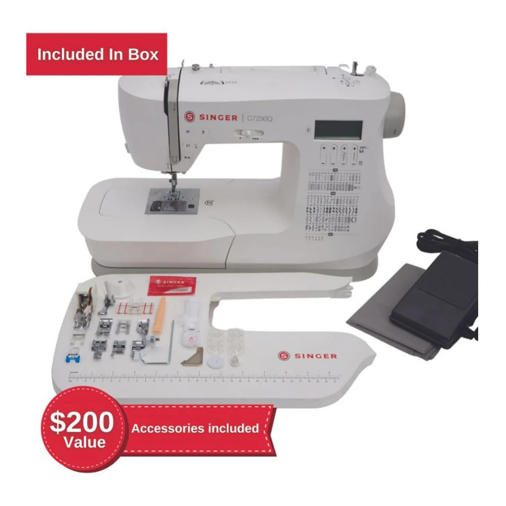 SINGER C7290Q Sewing and Quilting Machine with Extension Table and Accessories