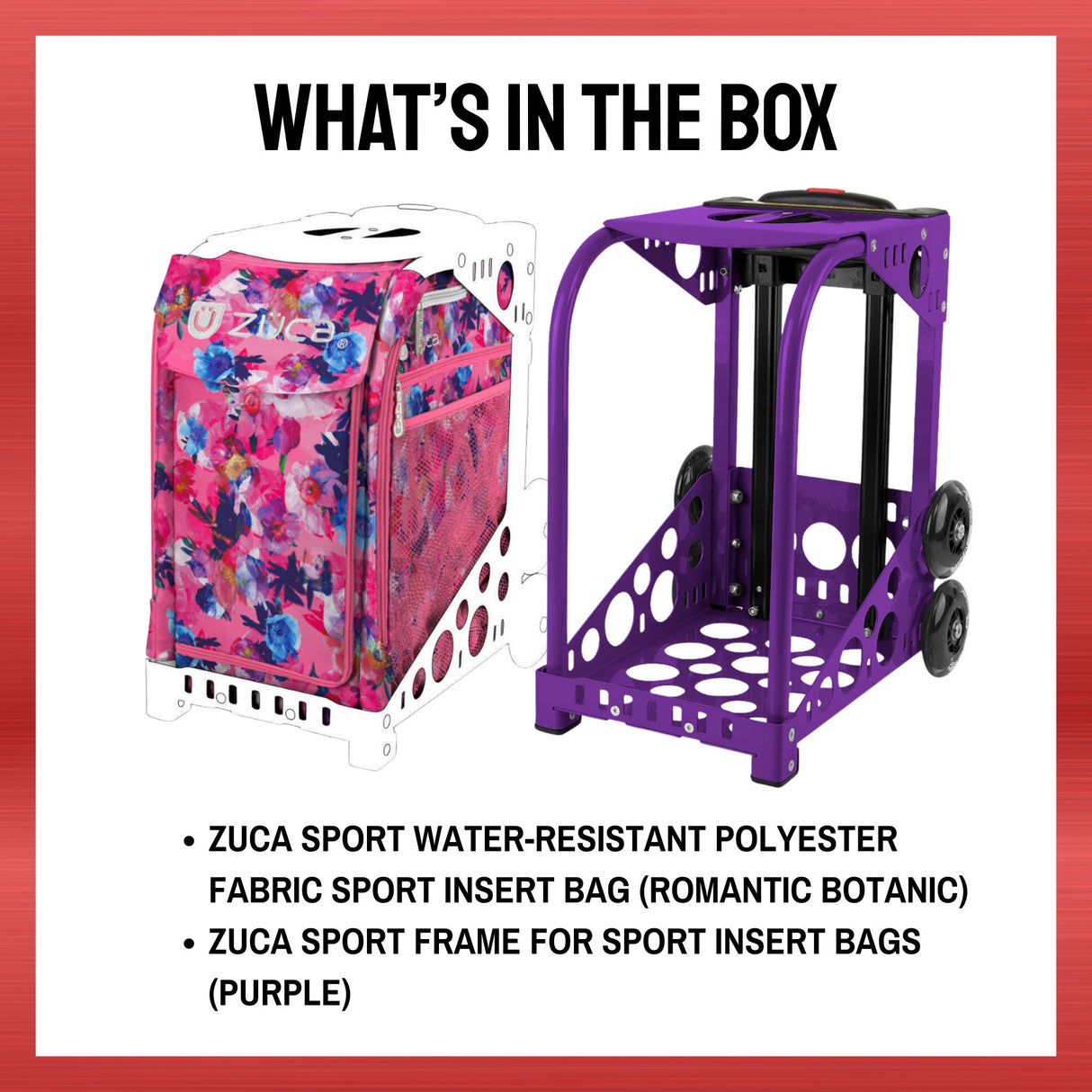 Zuca Sport Frame for Sport Insert Bags (Purple) Bundle with Polyester Insert Bag