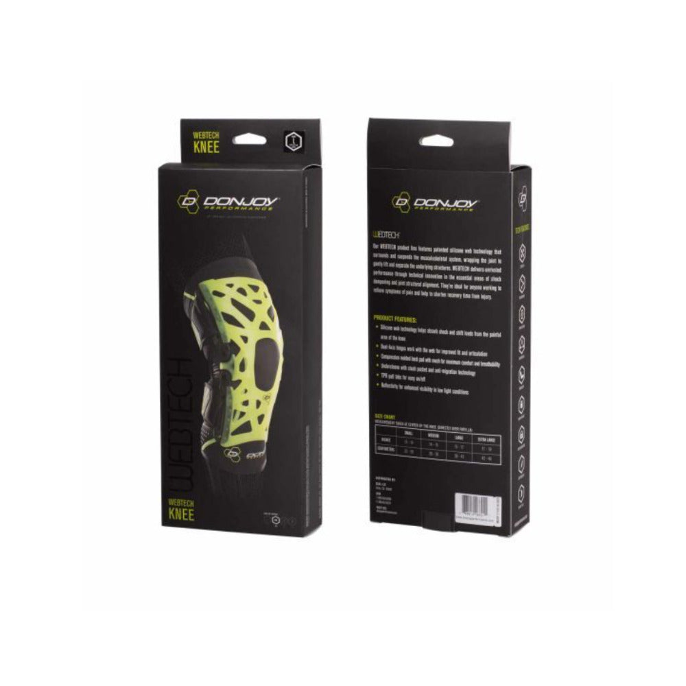 DonJoy Performance Webtech Knee Brace with Dual-Axis Hinges (Slime Green, Small)