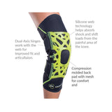 DonJoy Performance Webtech Knee Brace with Dual-Axis Hinges (Slime Green, M)