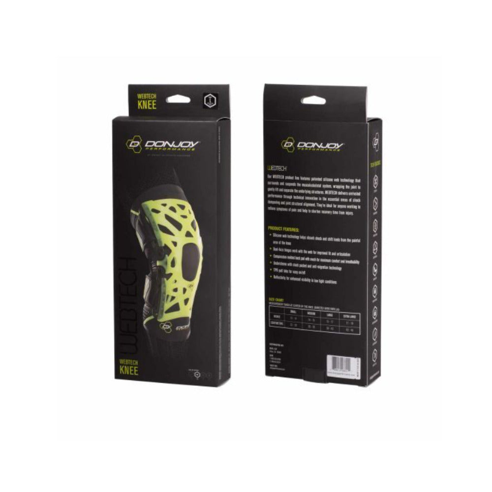 DonJoy Performance Webtech Knee Brace with Dual-Axis Hinges (Slime Green, M)