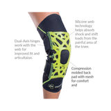 DonJoy Performance Webtech Knee Brace with Dual-Axis Hinges (Slime Green, XL)