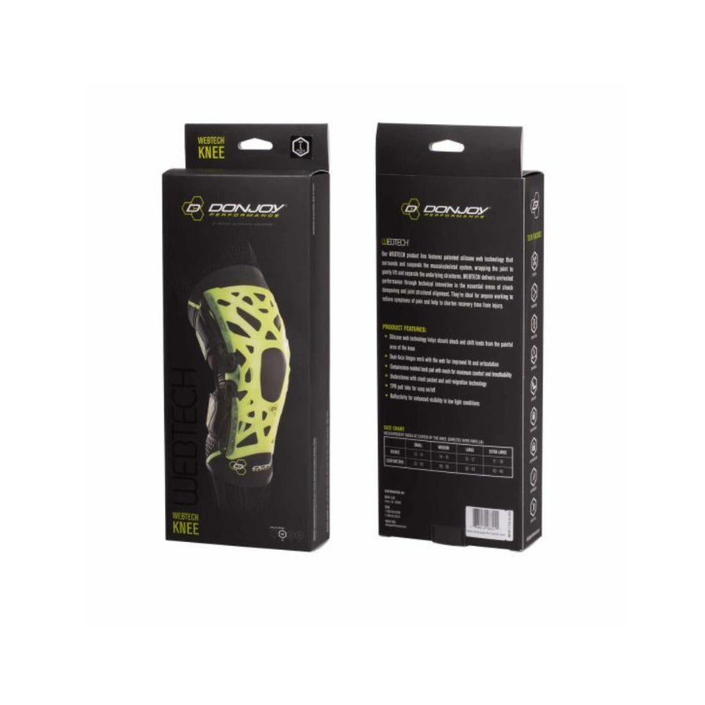 DonJoy Performance Webtech Knee Brace with Dual-Axis Hinges (Slime Green, XL)