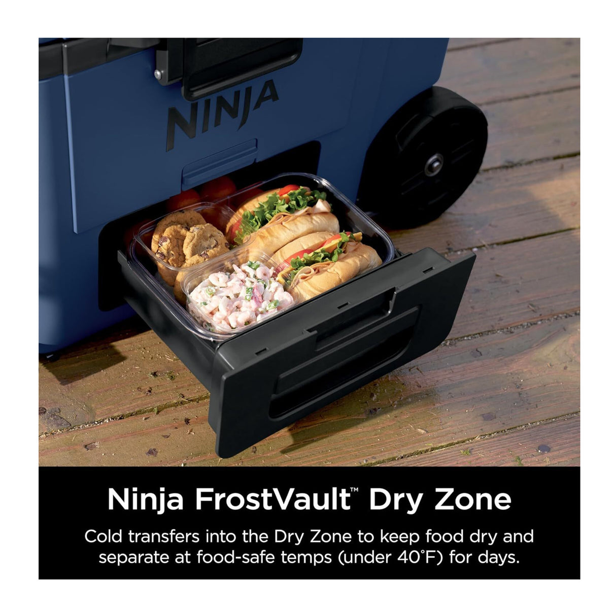 Ninja FrostVault 45QT Wheeled Cooler with Dry Zone (Lakeshore Blue)