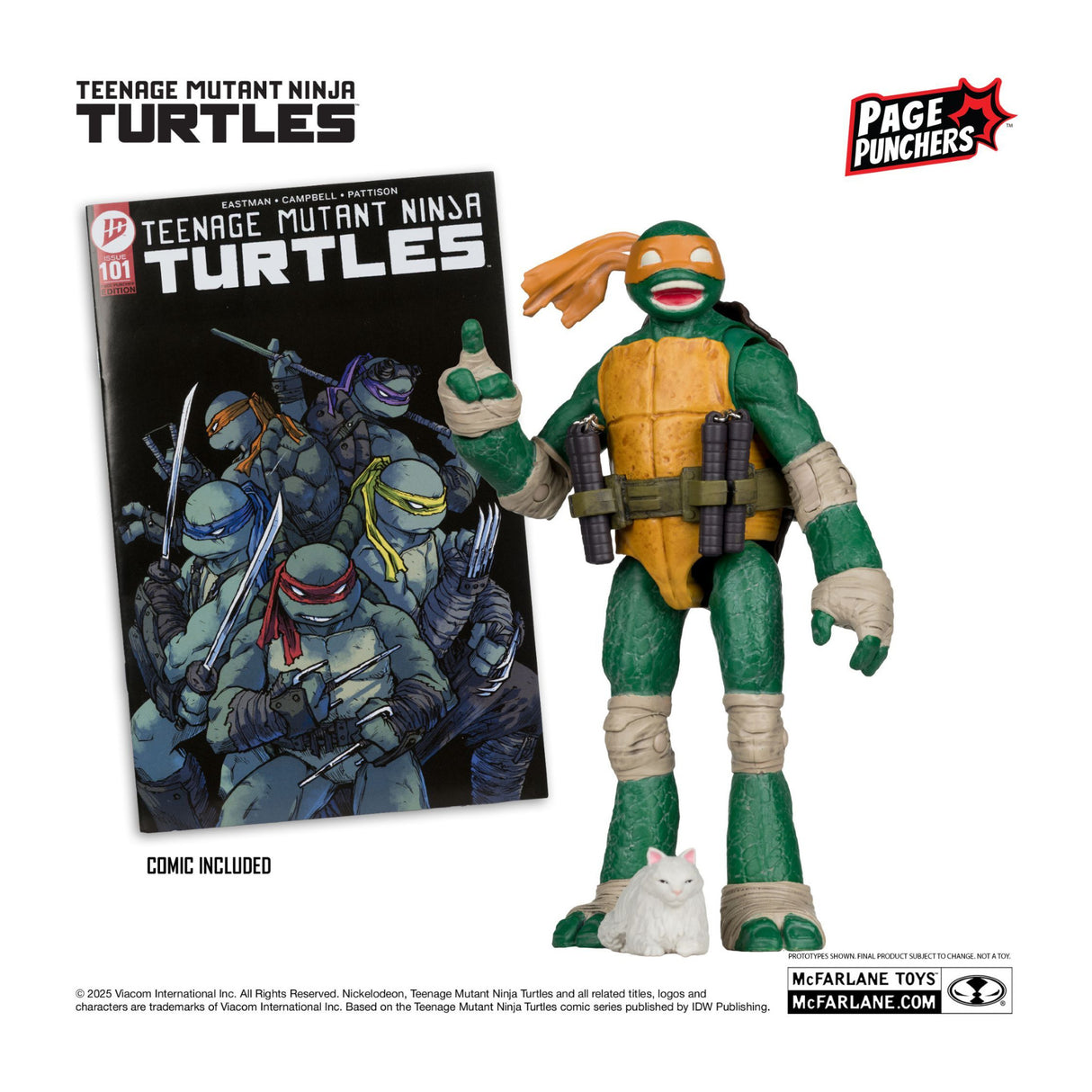 McFarlane Michelangelo (Teenage Mutant Ninja Turtles) with Comic (Page Punchers)