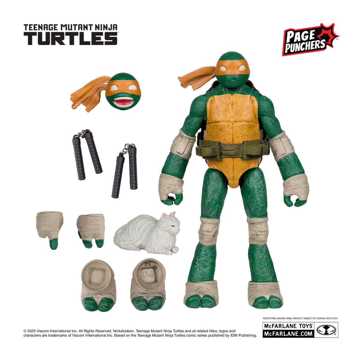 McFarlane Michelangelo (Teenage Mutant Ninja Turtles) with Comic (Page Punchers)