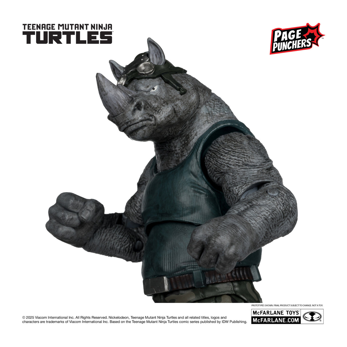 McFarlane Rocksteady (Teenage Mutant Ninja Turtles) with Comic (Page Punchers)